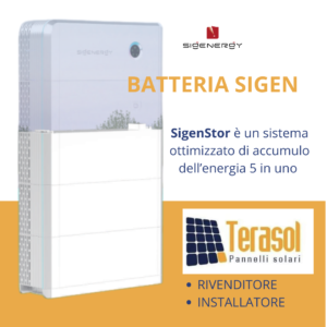 Sistema di accumulo SIGEN - Sigenergy 5 in 1 - Batteria di accumulo per fotovoltaico